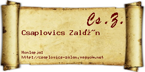 Csaplovics Zalán névjegykártya